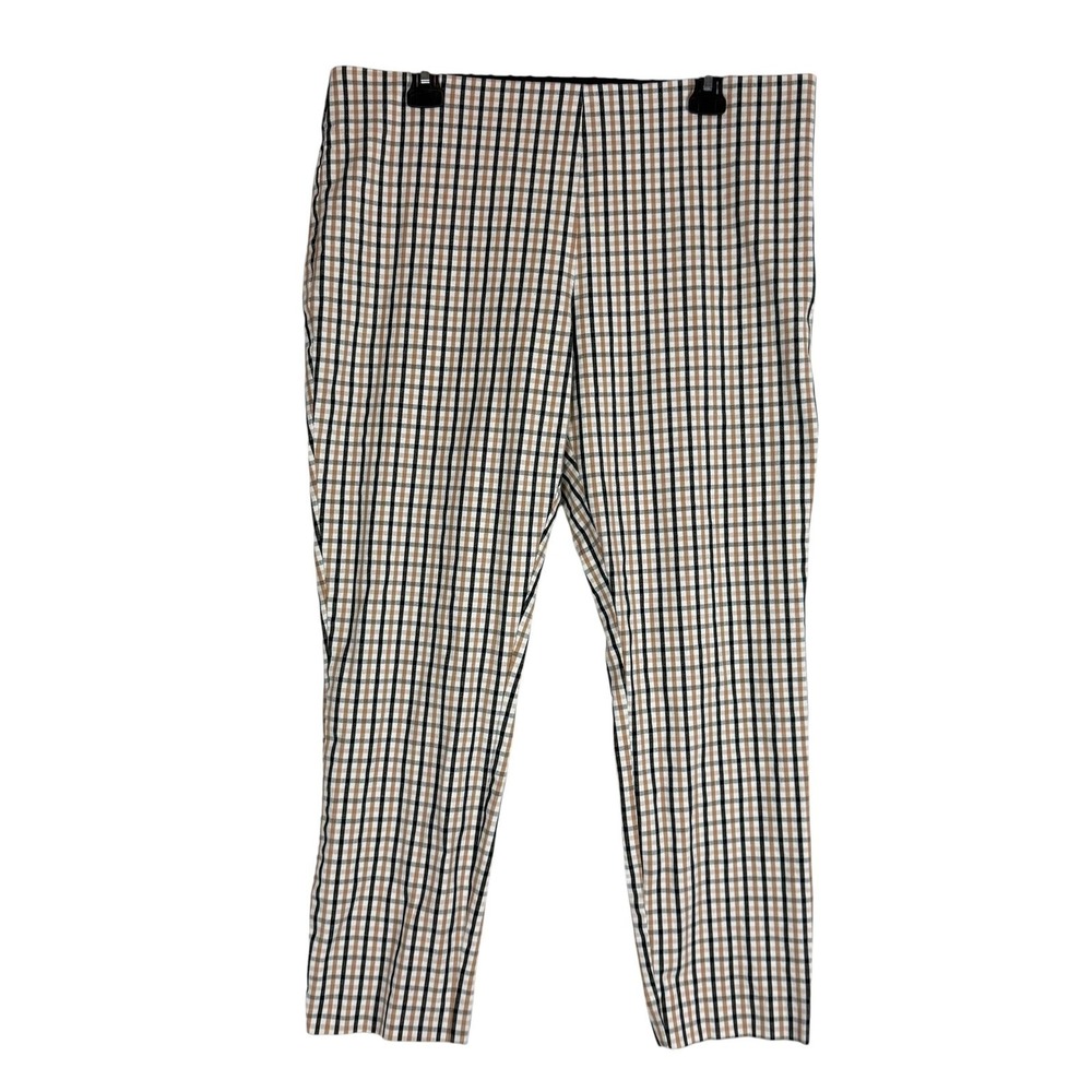 A New Day Pants Womens 16‎ Multicolor Check Dress Twill Slim Ankle Stretch